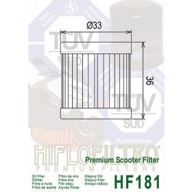 Tepalo filtras HIFLO HF181 APRILIA HABANA/ CAGIVA/ ITALJET/ PIAGGIO VESPA/ SFERA 125cc 1995-2002