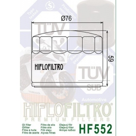 Tepalo filtras HIFLO HF552 BENELLI/ MOTO GUZZI DAYTONA/ CALIFORNIA 125-1000cc 1977-1996