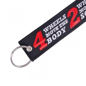 Keychain  "4 WHEELS MOVE THE BODY 2 WHEELS MOVE THE SOUL"