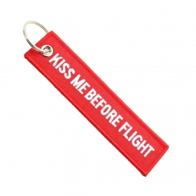 Keychain  "KISS ME BEFORE FLIGHT"