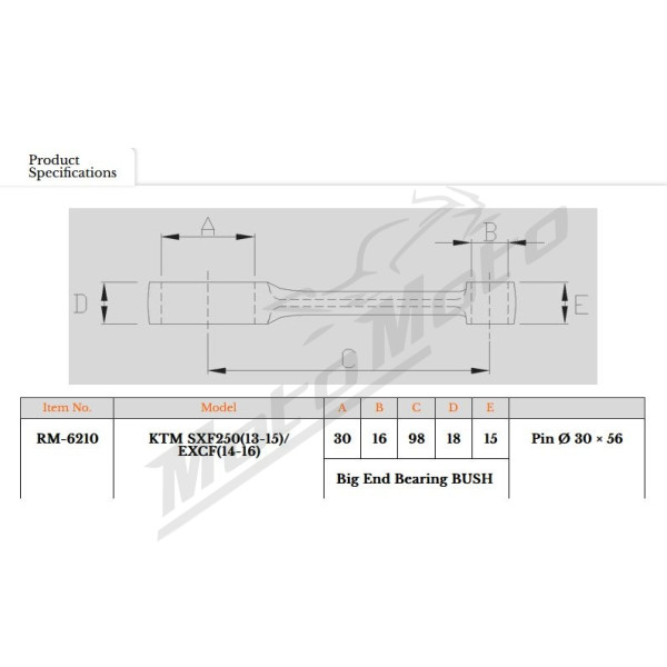 Royal Rods connecting rod KTM SX-F / EXC-F 250cc 13-16
