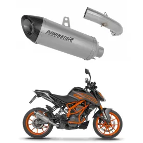 Dominator Exhaust Silencer Muffler Titanium HP8 + dB killer KTM 125 Duke 2021-2023