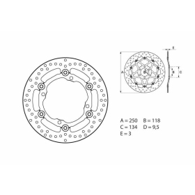 BREMBO Serie Oro apvalus plaukiojantis stabdžių diskas priekinis SUZUKI RM-Z 250-450cc 2005-2018