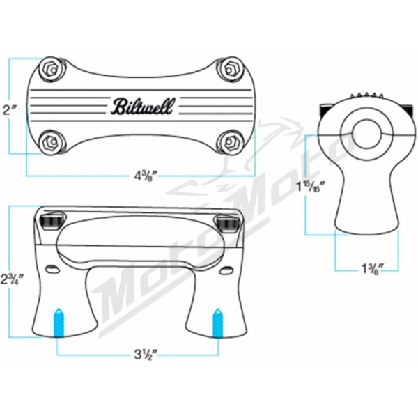 BILTWELL 2" Thunder Handlebar Risers 50,8mm