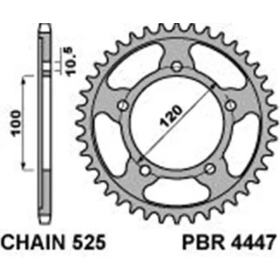 PBR Ultra-Light Aluminium Rear Sprocket 4447 - 525 ​​​​​​​APRILIA CAPONORD / DORSODURO / RSV / RSV4 / SHIVER / TUONO 750-1200cc 