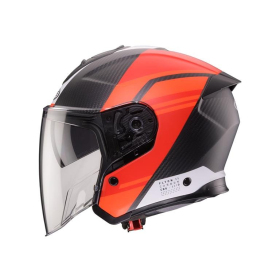 Atviras šalmas Caberg Flyon II Carbon Addict juodas/raudonas