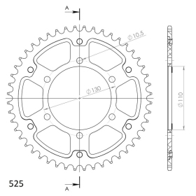 Supersprox Stealth Rear sprocket Gold SUZUKI GSX / YAMAHA MT / XSR / YZF 45t