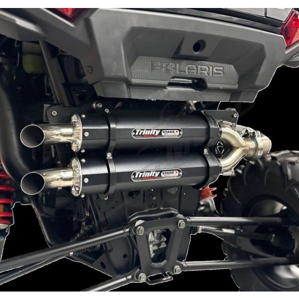 TRINITY RACING Dual Slip-On Mufflers Black TR-4186S-BK POLARIS RZR XP1000