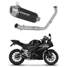 Dominator Full Exhaust System Collector Silencer S3 BLACK + dB killer (Euro 5+) Yamaha YZF R125 24->