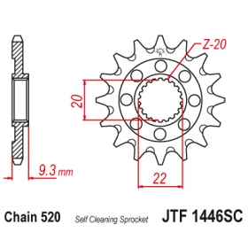 Front sprocket JTF1446.SC