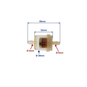 Universal fuel filter 6mm