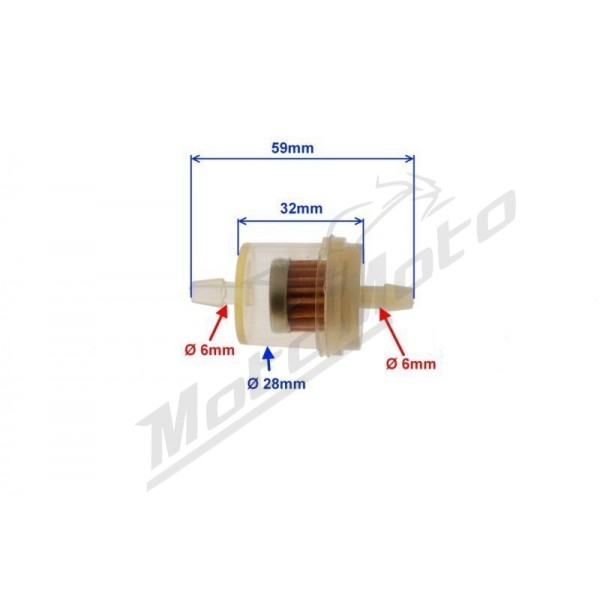 Universal fuel filter 6mm