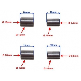 Įvorės 12x10x16mm 2vnt / 10x8,5x16mm 2vnt. (ilgis 16mm)