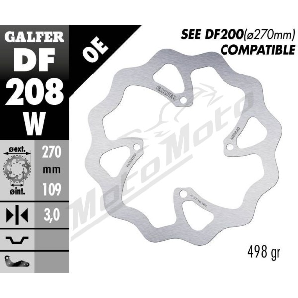 GALFER "Wave®" priekinis stabdžių diskas Kawasaki KX 250-450F 15->