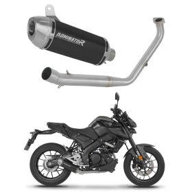 Dominator Full Exhaust System Collector Silencer S3 BLACK + dB killer Yamaha MT 125 21-24