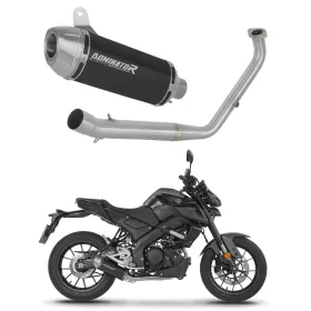 Dominator Full Exhaust System Collector Silencer S3 BLACK + dB killer Yamaha MT 125 21-24