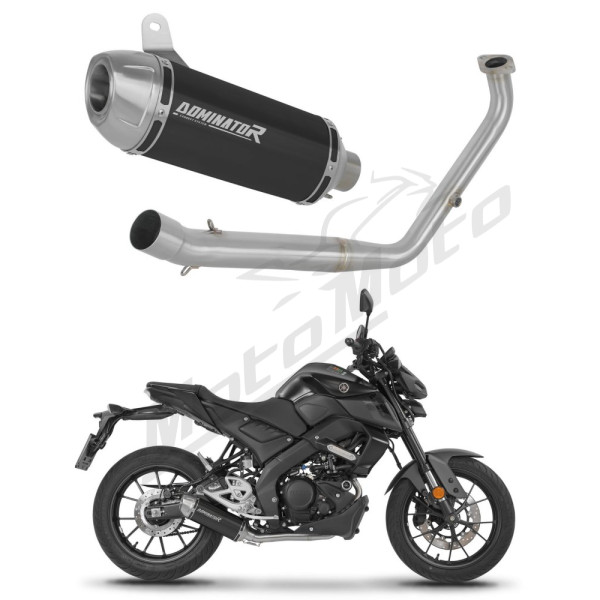 Dominator Full Exhaust System Collector Silencer S3 BLACK + dB killer Yamaha MT 125 21-24