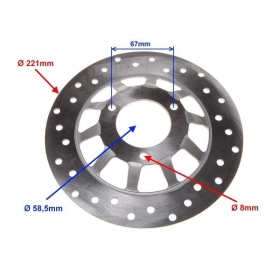 Front brake disc CHINESE SCOOTER QT-4 Ø 221x58,5