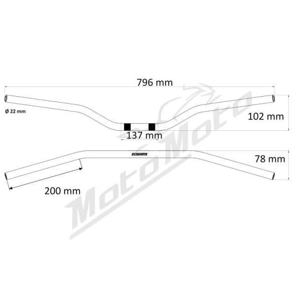 ACCOSSATO Aluminium Handlebar 22 mm