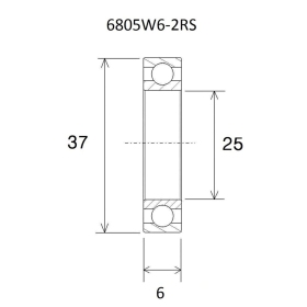 BLACK BEARING B3 Bearing 25x37x6 mm 6805W6-2RS
