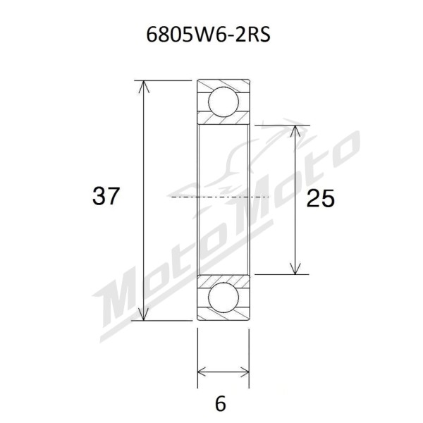 BLACK BEARING B3 guolis 25x37x6 mm 6805W6-2RS