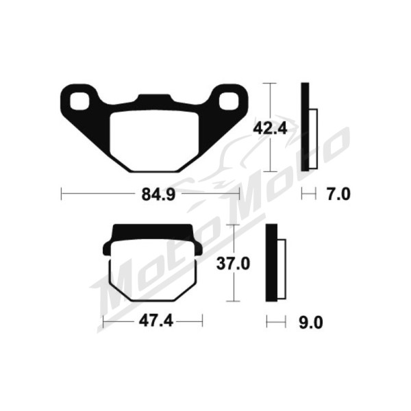 TECNIUM organinės stabdžių trinkelės ME44 Fantic / Sherco / Suzuki / Rieju / Hyosung  50/110 85-24