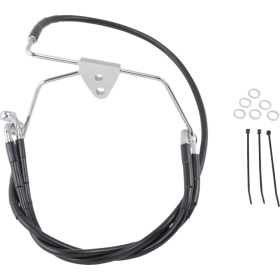 DRAG SPECIALTIES Extended Length Black Vinyl Brake Line Kit Harley Davidson FLHT / FLHTC / FLHTCI / FLHTCSE2 1340-1800cc 96-07