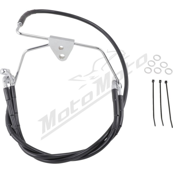 DRAG SPECIALTIES Extended Length Black Vinyl Brake Line Kit Harley Davidson FLHT / FLHTC / FLHTCI / FLHTCSE2 1340-1800cc 96-07
