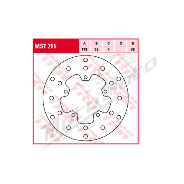 TRW Rear brake disc Derbi / Gilera / Piaggio 50 95-10