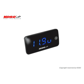 KOSO Slim Line Voltmeter/Thermometer New Generation Blue 57mm