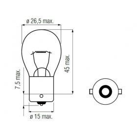 Light bulb BOSMA BA15S 12V 21W