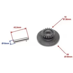 Starter bendix gear large ROMET ZETKA 18+64teeth