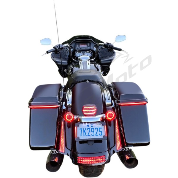 CUSTOM DYNAMICS Genesis® 4 Red Ring LED Turn Signal Inserts Harley Davidson FLFB / FLFBS 1450-1977cc 99-24