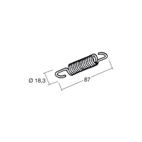 Spring BUZZETTI 87x18,3mm Peugeot Elyseo / Elystar / Fox / Looxor / Speedfight / Vivacity 50cc 1993-2008