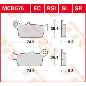 TRW EC Series Ceramic Brake Pads GasGas / HM Moto / Honda / Kawasaki / Suzuki / Tm Racing / Yamaha 75-650cc 87-16