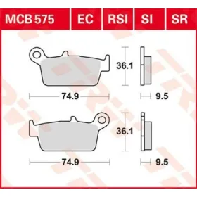 TRW EC Series Ceramic Brake Pads GasGas / HM Moto / Honda / Kawasaki / Suzuki / Tm Racing / Yamaha 75-650cc 87-16