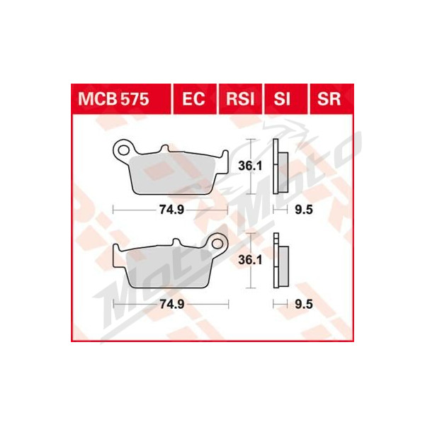 TRW EC Series Ceramic Brake Pads GasGas / HM Moto / Honda / Kawasaki / Suzuki / Tm Racing / Yamaha 75-650cc 87-16