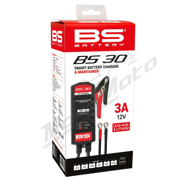 BS BATTERY BS30 Charger UK-Plug 12V 3A