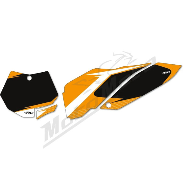 FACTORY EFFEX Pre-Cut Graphic Number Plate Orange / Black Kit KTM SX 150-300cc 11-12