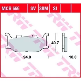 BRAKE PADS TRW MCB666 STANDARD