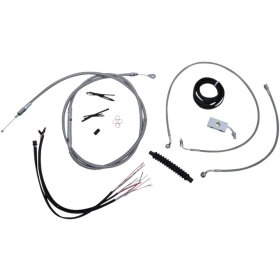 LA CHOPPERS Complete Stainless Braided Handlebar Cable/Brake Line Kit Harley Davidson 1750-1868 18-19