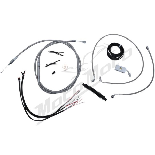 LA CHOPPERS Complete Stainless Braided Handlebar Cable/Brake Line Kit Harley Davidson 1750-1868 18-19