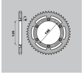 PBR Standard C45 Steel Rear Sprocket 805 - 428 50-60T