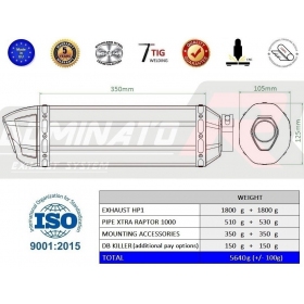 Exhausts kit Dominator HP1 CAGIVA XTRA RAPTOR 1000