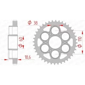 AFAM Steel Standard Rear Sprocket 530 40 teeth DUCATI 1200-1260cc 10-20