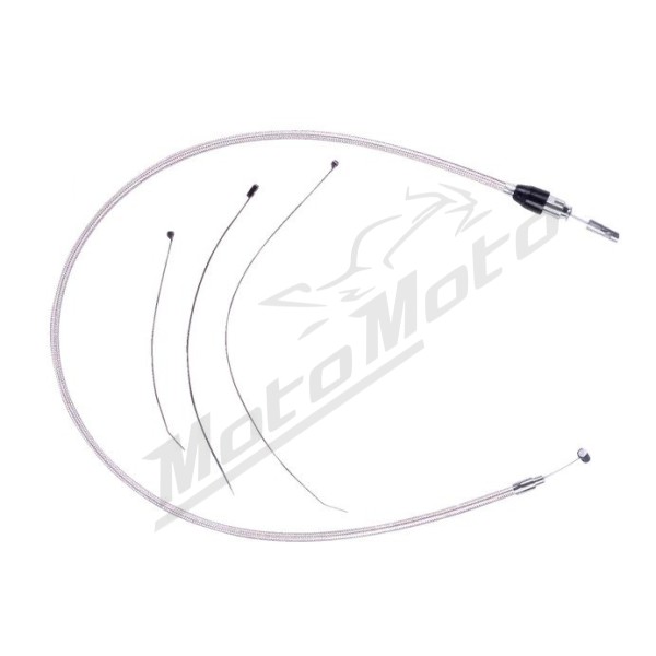 MAGNUM SHIELDING Polished Stainless Quick Connect Upper Clutch Cable Harley Davidson FLHX / FLHXU / FLTRX / FLTRXSE 1923/1977 23-25 99cm 