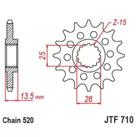 JT SPROCKETS Steel Noise-Free Front Sprocket 710 - 520