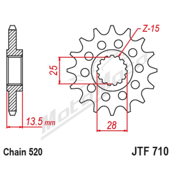 JT SPROCKETS Steel Noise-Free Front Sprocket 710 - 520