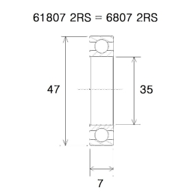 BLACK BEARING B5 Bearing 35x47x7 mm 6807-2RS