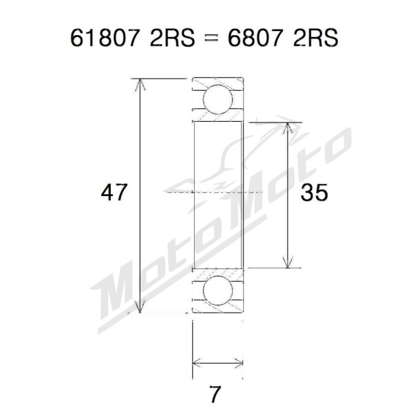 BLACK BEARING B5 Bearing 35x47x7 mm 6807-2RS